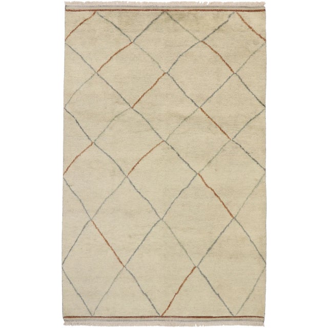 Contemporary Moroccan Rug With Warm Minimalist Style - 06'09 X 10'07 For Sale - Image 10 of 10
