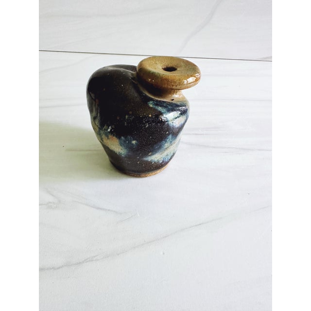 1970s Vintage Midcentury Pottery Vase / Ceramic Weed Pot / Studio Pottery For Sale - Image 5 of 10