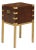 English Vintage Midcentury Mahogany Cellarette on Brass Stand, Lined Inside For Sale