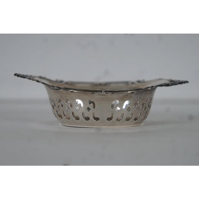 Vintage Gorham Sterling Silver 4780/3 Reticulated Scalloped Nut Bone Dish For Sale - Image 4 of 12