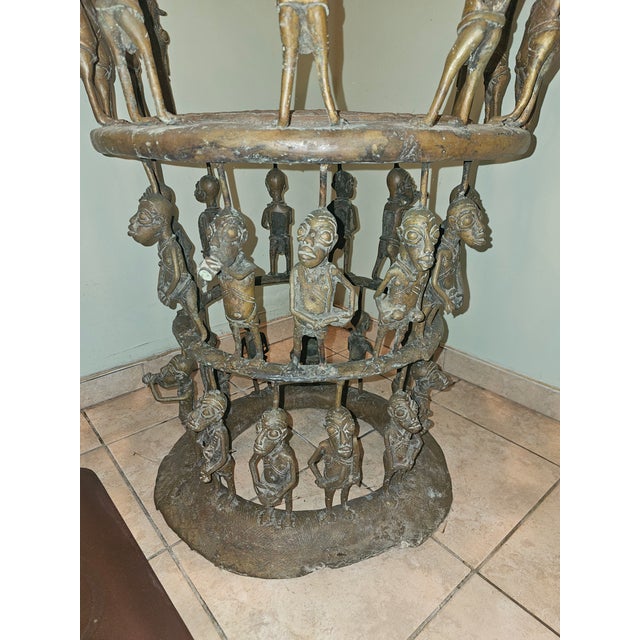 Mid 20th Century Cameroon Bronze Female Ceremonial Throne For Sale - Image 9 of 14