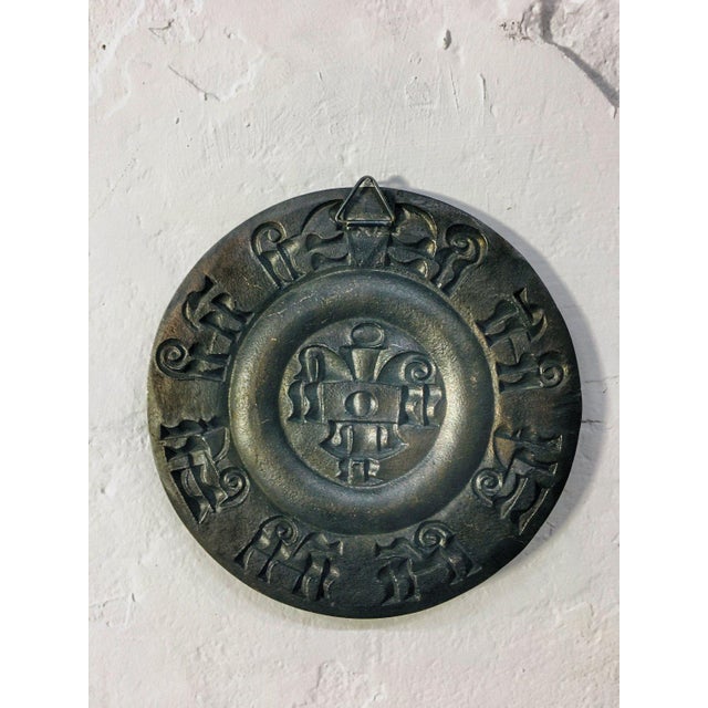 Copper Mid-Century Brass Wall Plate, 1960s-1970s For Sale - Image 8 of 9