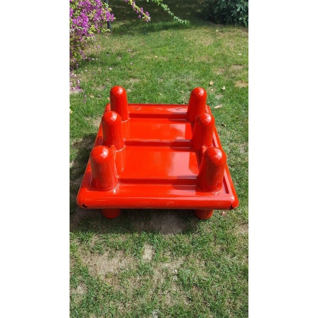 Red Centopiedi 4545-6 Bed by A. Locatelli P. Salmoiraghi for Kartell, 1972 For Sale - Image 8 of 12