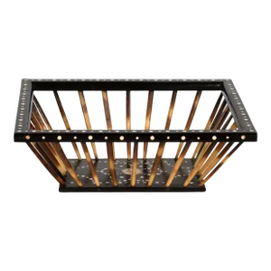 1880 Anglo Indian Porcupine Quill and Ebony Basket