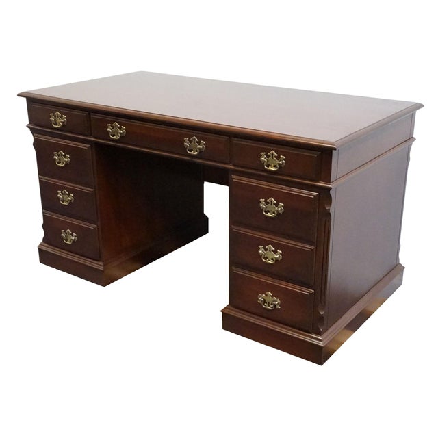 PENNSYLVANIA HOUSE Solid Cherry Traditional Style 54" Double Pedestal Office Writing Desk 12-1303 29.5" High 54.25" Wide...