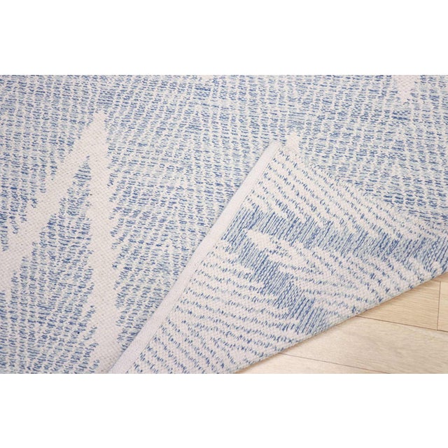 Pasargad Home Simplicity Aqua Cotton Area Rug- 8' 0" X 10' 0" For Sale - Image 4 of 7
