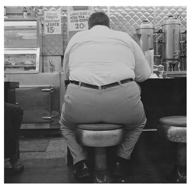 Man in Cafe' Unframed Archival Pigment Print For Sale