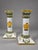 A decorative set of four French glazed faience candlesticks made for Lord & Taylor, mid-20th century, each formed as a...