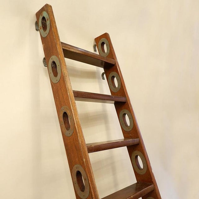 Brown Vintage Wooden Ship Boat Ladder For Sale - Image 8 of 9