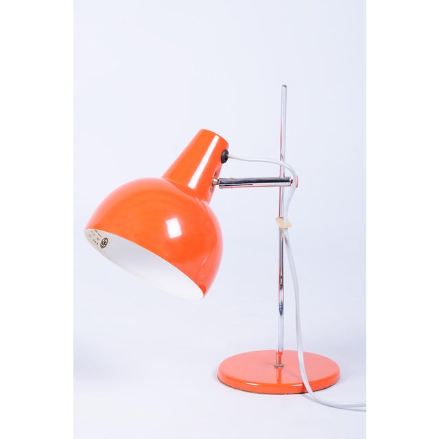 Red Mid-Century Table Lamp in Chrome attributed to J. Hůrka for Napako, Czech, 1960s For Sale - Image 8 of 8