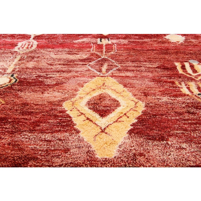 Berber Tribes of Morocco Vintage Beni Mrirt Red Moroccan Rug - 06'10 X09'09 For Sale - Image 4 of 7