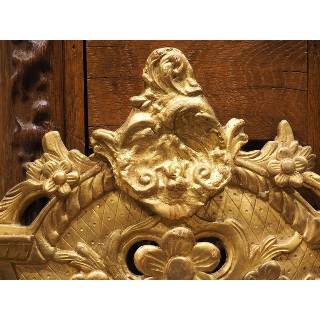 18th Century French Giltwood Mirror Aux Dauphins From Provence, Overall H-30 1/2 For Sale - Image 13 of 18