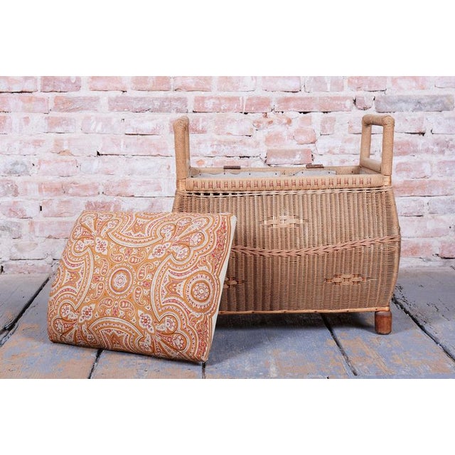 Czech Art Deco Stool in Wood and Hemp, 1940s For Sale - Image 10 of 14