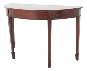 Sheraton Console Table Demi Lune in Mahogany, 1880