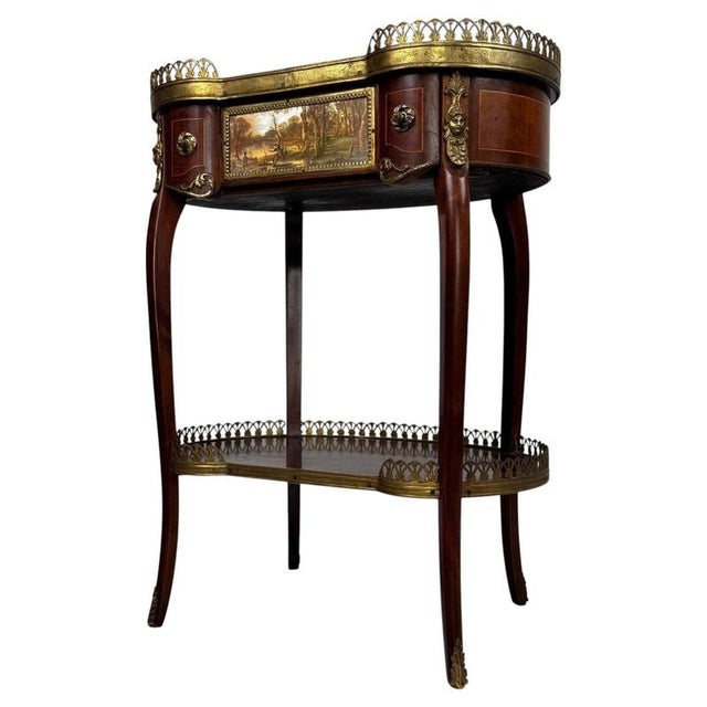 Antique French Kidney-Shaped Side Table, 1900s For Sale - Image 3 of 11