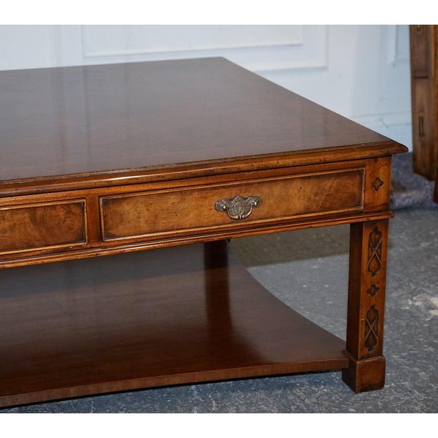 2000 - 2009 Large Georgian Burr Walnut Coffee Table from Brights of Nettlebed London For Sale - Image 5 of 18