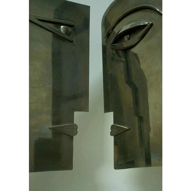 1970s Austria Pair Modernist Profile Head Sculptures tamped Hagenauer Wien - a Pair For Sale - Image 10 of 14