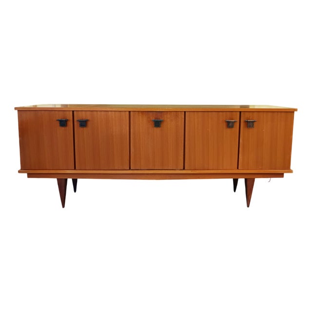 Sideboard with Compass and Leather Legs from Malora, 1955 For Sale