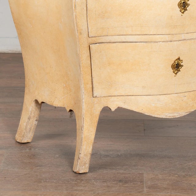 Yellow Yellow Bombay Chest of Three Drawers With Marble Top, Sweden Circa 1890 For Sale - Image 8 of 11