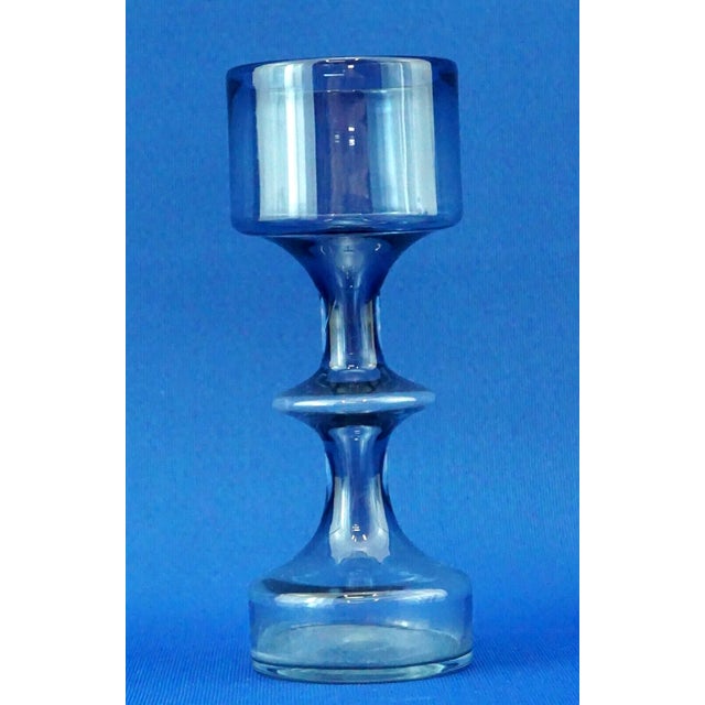 Item : A magnificent blue blown glass vase, then enriched with cobalt oxides, masterfully crafted with forceps to create...