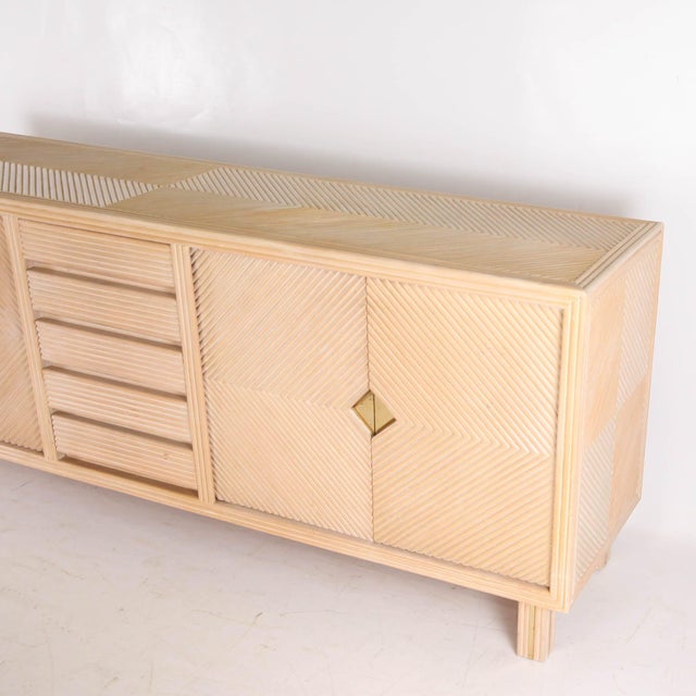 Rattan and Brass Sideboard, 1970s For Sale - Image 13 of 18