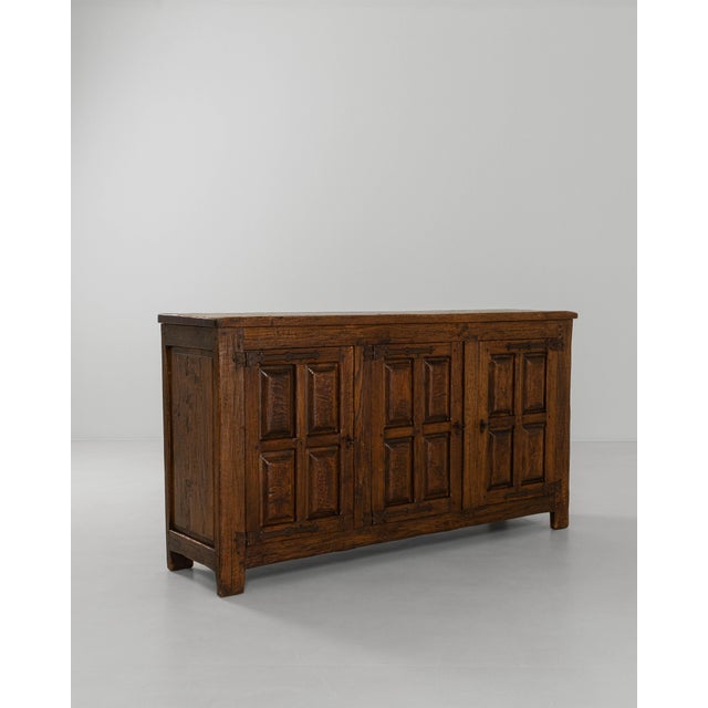1970s French Baroque Oak Buffet With Iron Hardware For Sale - Image 10 of 18