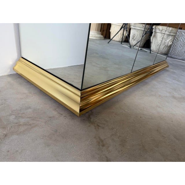 1970s Vintage Ello Furniture Mirrored Glass & Brass Sideboard For Sale - Image 14 of 15