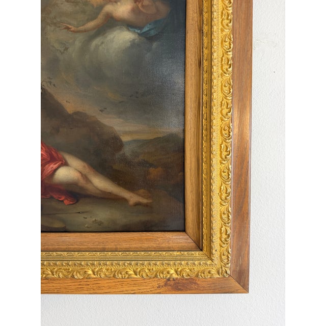 Late 17th Century European Baroque Oil Painting of Goddess and Cherub, Framed For Sale - Image 9 of 18