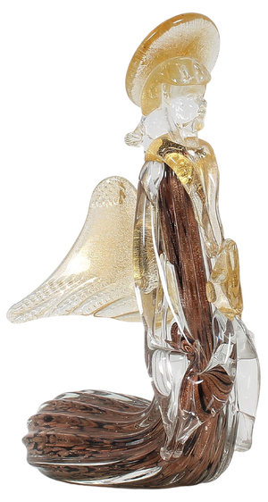 Mid-Century Murano Glass and Gold Leaf Angel Figurine, Italy, 1970s