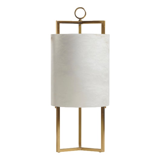 Brass and Alabaster Lantern Table Lamp by Matlight Milano For Sale