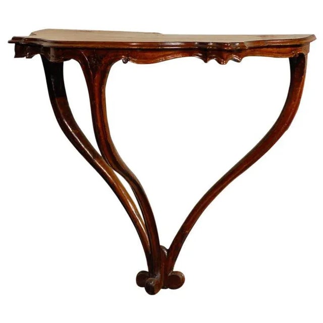 Italian Rococo Late 18th Century Walnut Console Table with Authentic Patina For Sale - Image 10 of 10