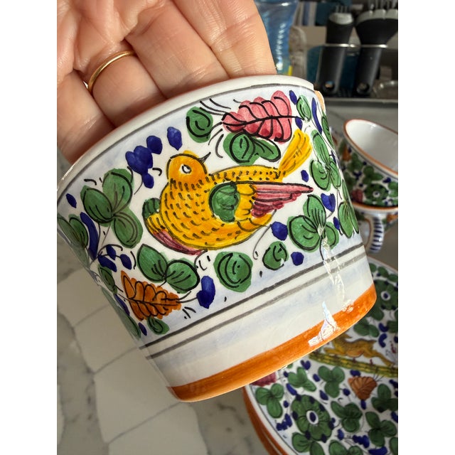 2010s Grazia Deruta Majolica Tea Service, Set of 8 — Hand-Painted in Deruta, Italy For Sale - Image 5 of 8