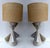 Pair of table or bedside Cone lamps in natural colore ceramic terracotta by the Italian artist design Antonio Cagianelli....