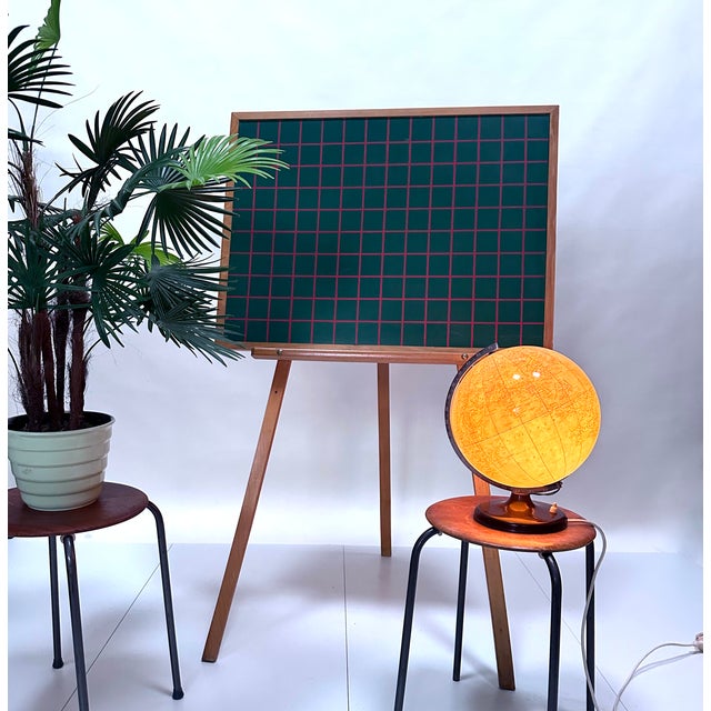 1950s Vintage Freestanding Reversible School Blackboard with Wooden Three-Legged Stand, 1950s For Sale - Image 5 of 18