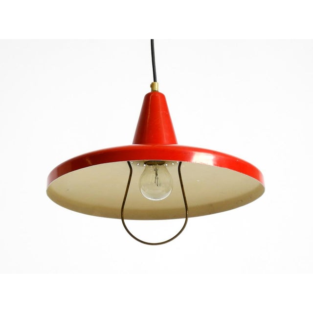 Mid-Century Modern Italian Red Aluminum Pendant Lamp, 1950 For Sale - Image 6 of 18