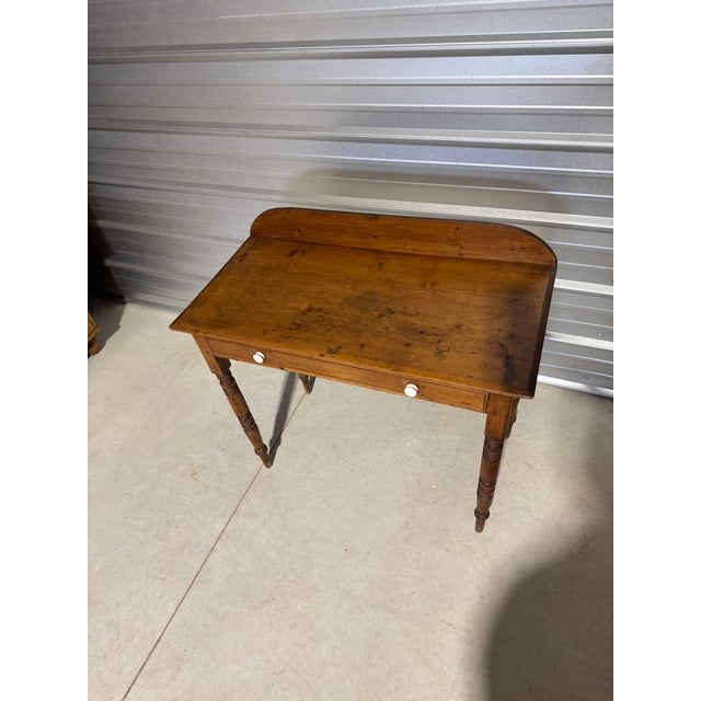 Late 19th Century Antique Pine Wash Stand / Desk With Drawer and Lip From England For Sale - Image 5 of 18