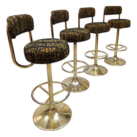 Vintage Swedish Cobra Barstools by Borje Johanson, 1970s, Set of 4 For Sale