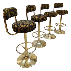 Vintage Swedish Cobra Barstools by Borje Johanson, 1970s, Set of 4