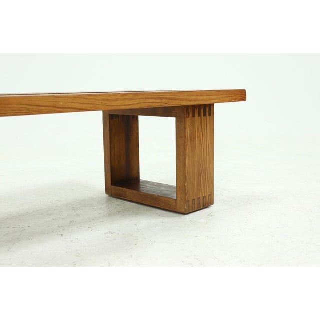 Wood Pine Slatted Bench by Ate van Apeldoorn for Houtwerk Hattem, 1970s For Sale - Image 7 of 11