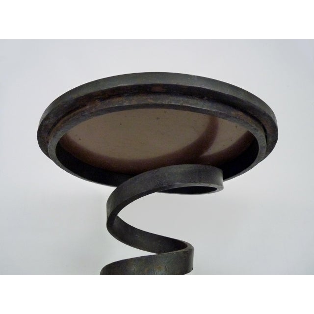 Metal Vintage Coffee Table with Industrial Spring and Copper Top, 1950s For Sale - Image 7 of 9