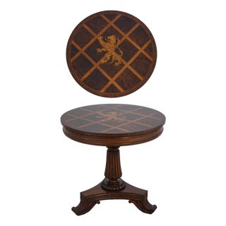 Maitland Smith Round Inlaid Accent Table For Sale