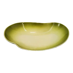 Mid-Century Ceramic Green Dish in Organic Shape