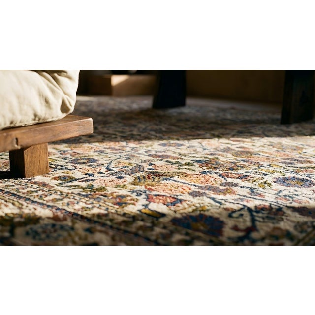 Outstanding Ivory Color With Special Paneled Garden and Medallions Antique Persian Qum Rug For Sale - Image 9 of 11