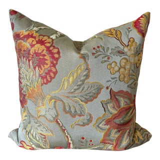 Floral Brocade Feather Down Pillow For Sale