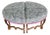 Custom Round Four Piece Ottoman Set, Blue Zebra Print For Sale