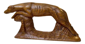 Antique Scandinavian Oak Greyhound