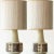 1 of the 2 beautiful ceramic table lamps by Haico from Soholm, Denmark 1960s. Combined with a custom lampshade. The...