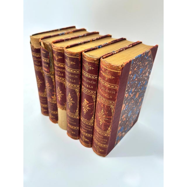 Muhlbach Novels Set of 6 Antique Leather Bound Books Set of 6 Novels Includes: 1) Merchant of Berlin 2) Queen Hortense 3)...