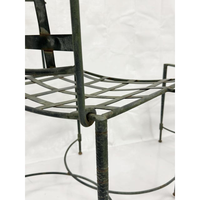 1970s Set of Six Mario Papperzini for Salterini, Iron Lattice Outdoor Armchairs, Attributed For Sale - Image 15 of 18