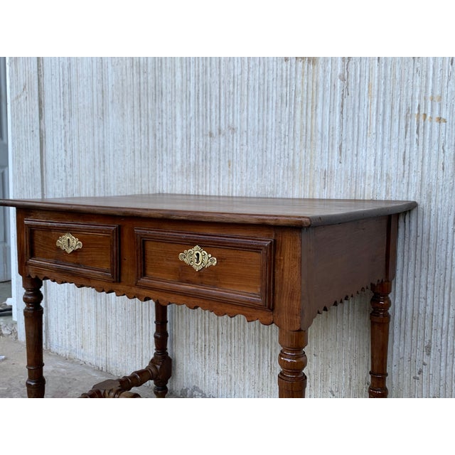Early 20th Spanish Mobila Country Farm Desk with, Side Table or Butcher Block For Sale - Image 11 of 18